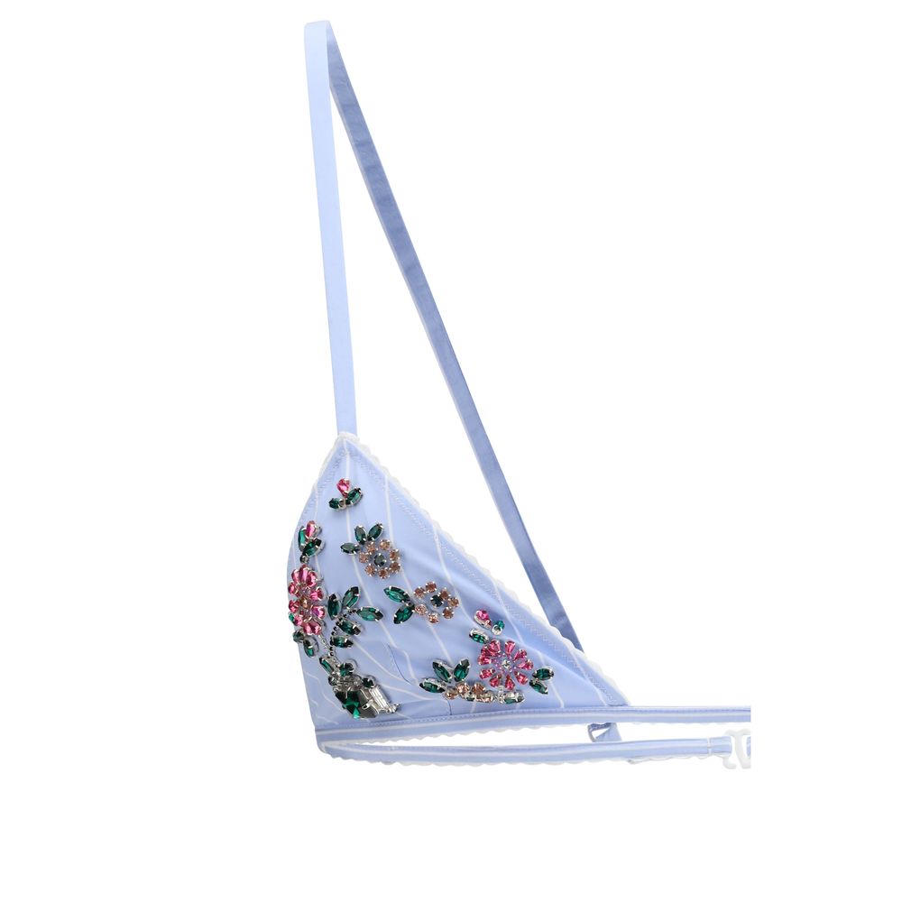 Dolce & Gabbana Blue Striped Poplin Bra