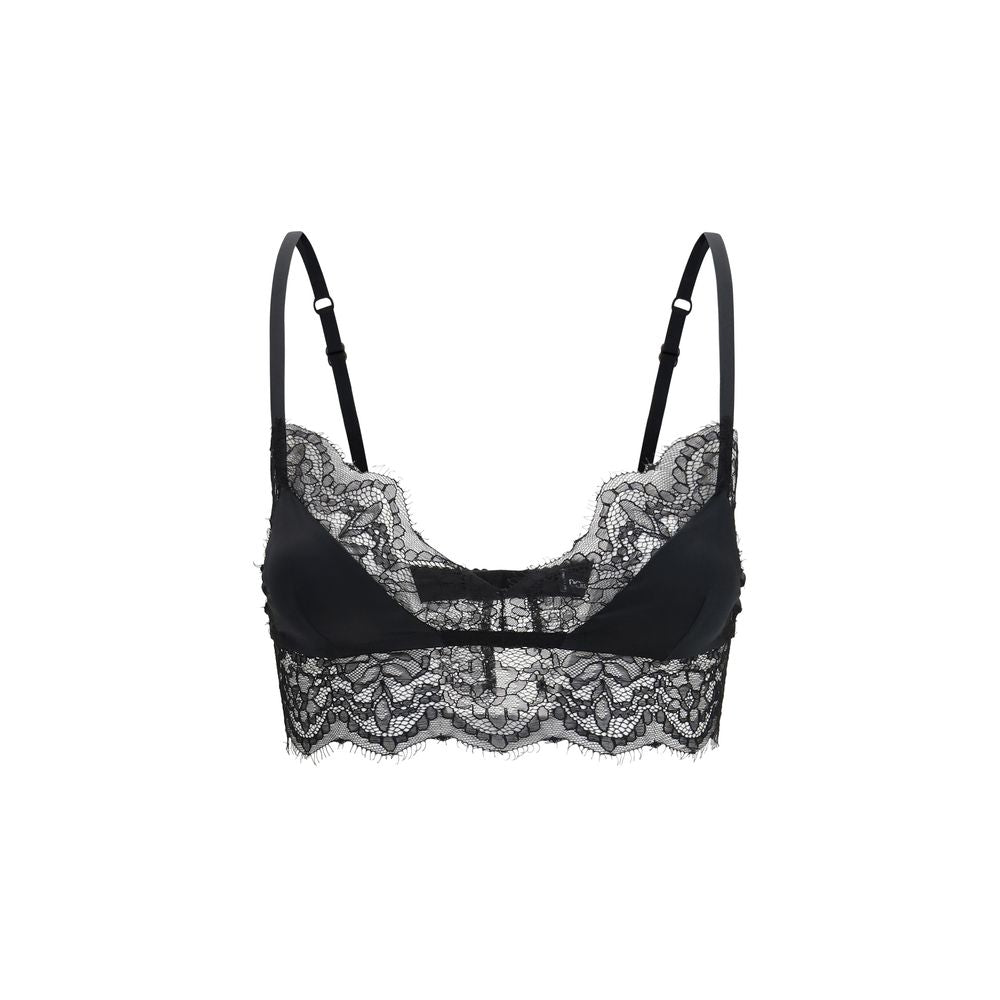 Dolce & Gabbana Black Silk Bralette Bra