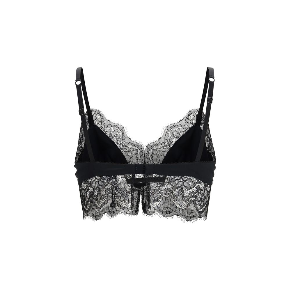 Dolce & Gabbana Black Silk Bralette Bra