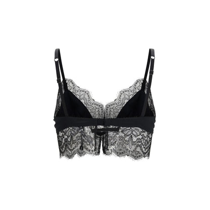 Dolce & Gabbana Black Silk Bralette Bra