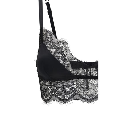 Dolce & Gabbana Black Silk Bralette Bra