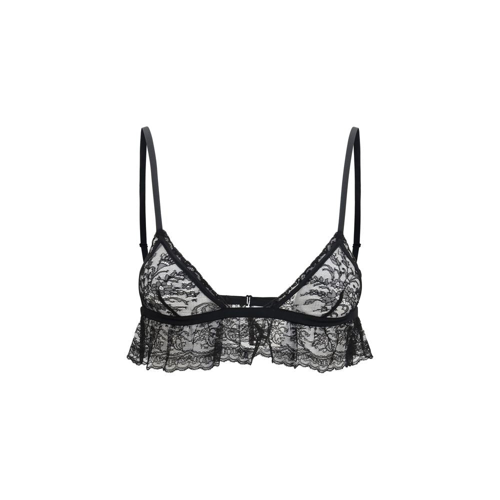 Dolce & Gabbana Black Cotton Lace Bra