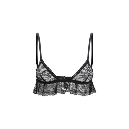 Dolce & Gabbana Black Cotton Lace Bra