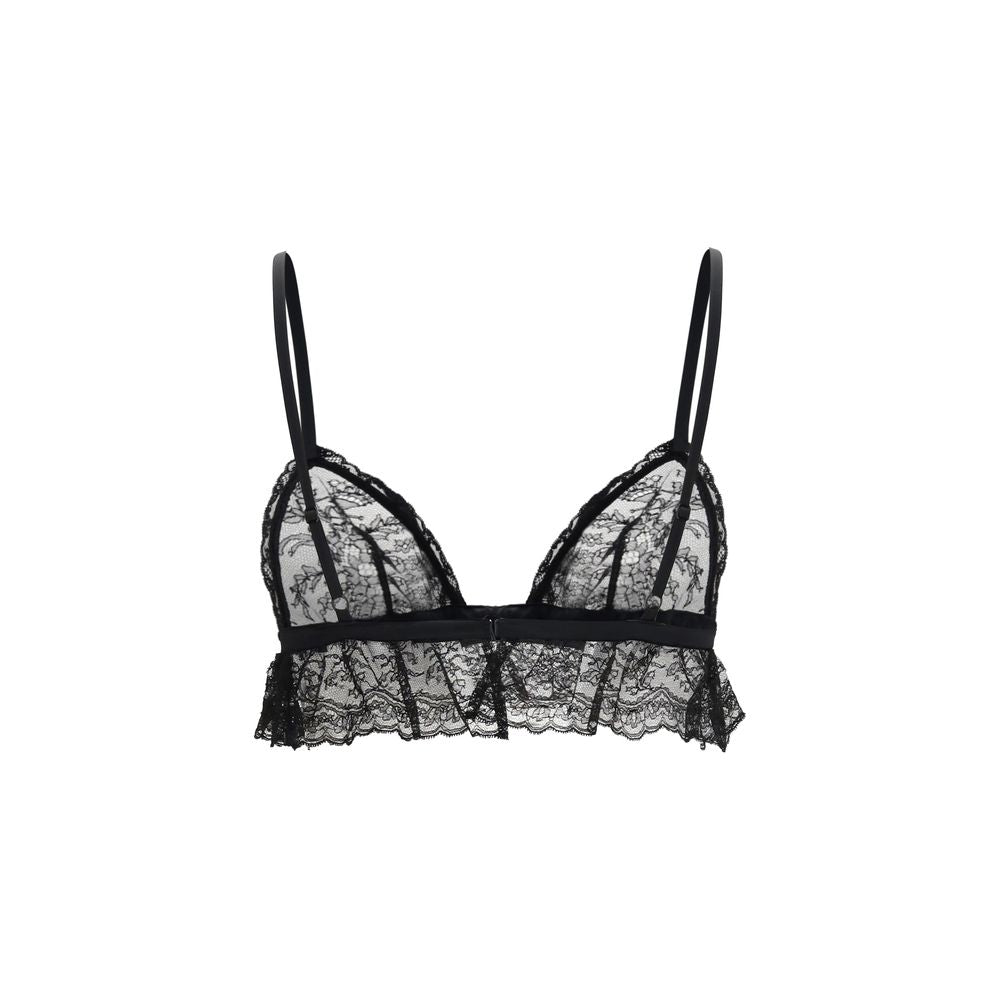 Dolce & Gabbana Black Cotton Lace Bra