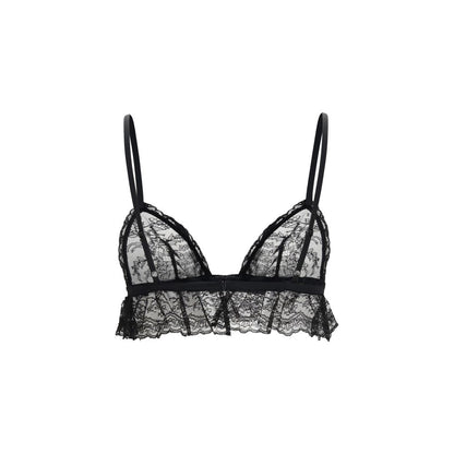 Dolce & Gabbana Black Cotton Lace Bra