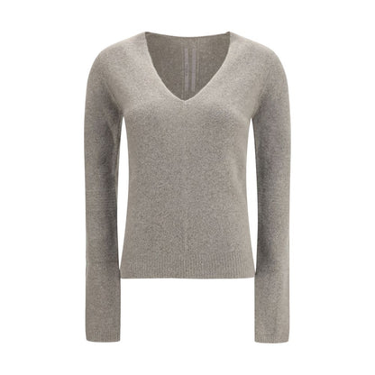 Rick Owens Gray Cashmere V-Neck Sweater - Size S
