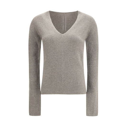 Rick Owens Gray Cashmere V-Neck Sweater - Size S