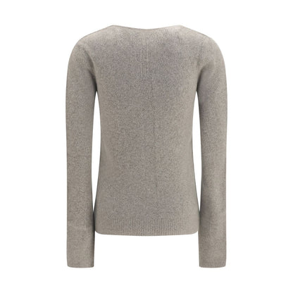 Rick Owens Gray Cashmere V-Neck Sweater - Size S