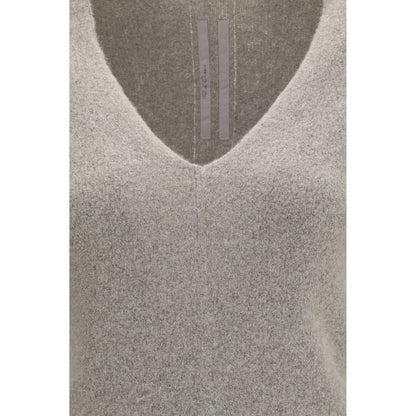 Rick Owens Gray Cashmere V-Neck Sweater - Size S