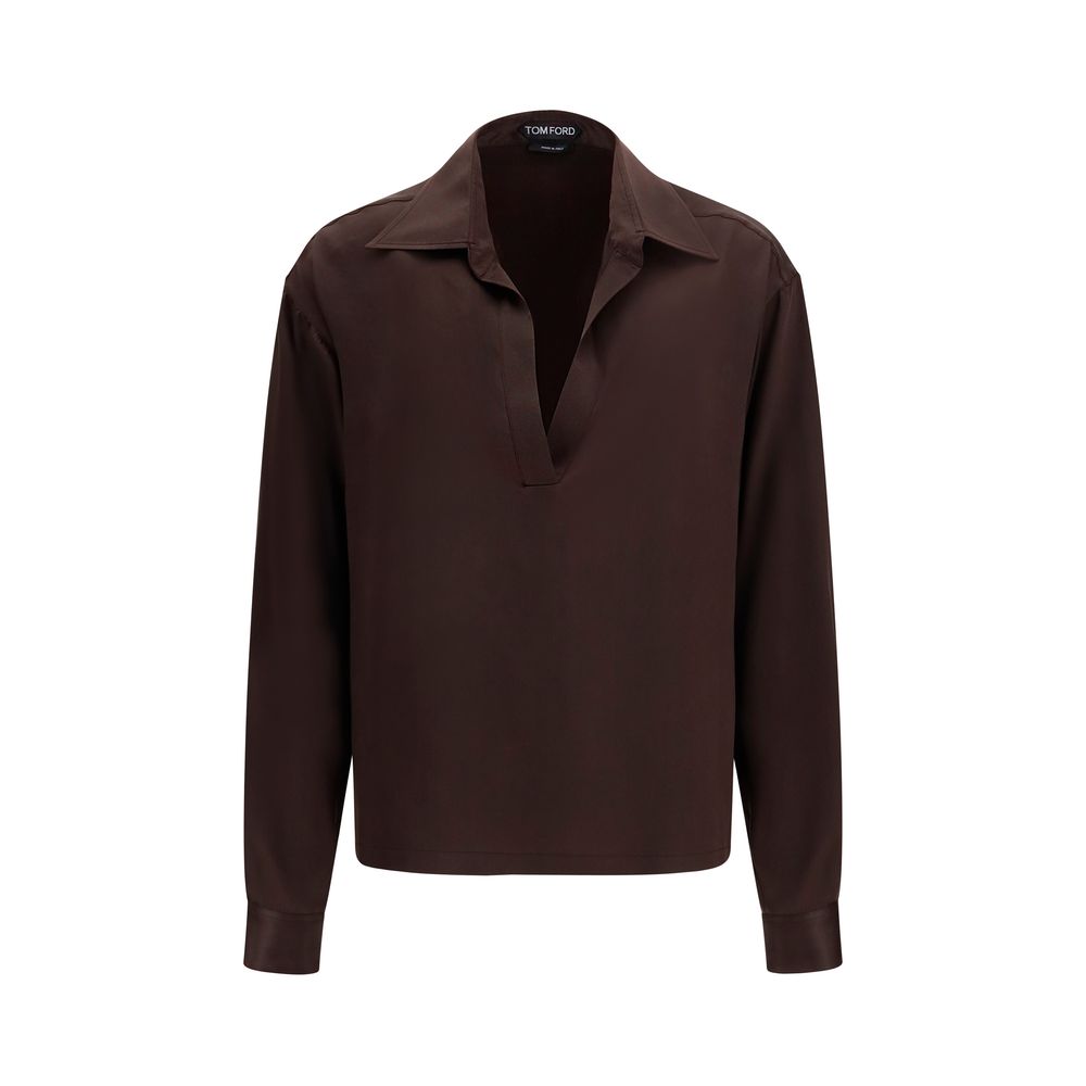 Tom Ford Brown Silk Dress Shirt IT40 | M, IT42 | L