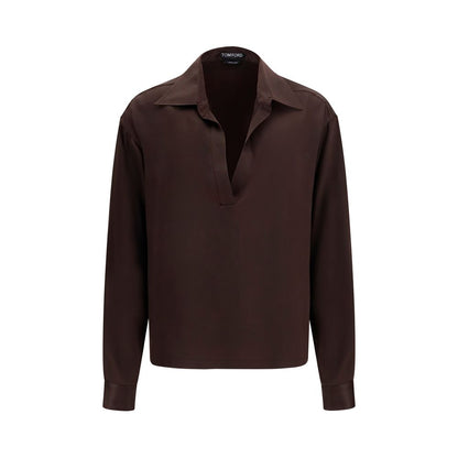 Tom Ford Brown Silk Dress Shirt IT40 | M, IT42 | L