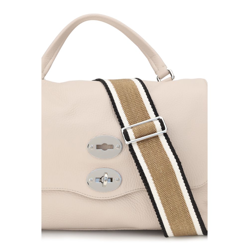 Zanellato Postina Daily Handbag Beige Calf Leather Bos Taurus 29x19x14