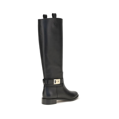 Ferragamo Black Calf Leather Bos Taurus Hug Boots EU35.5/US5.5 to EU39.5/US9.5