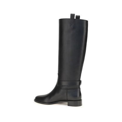 Ferragamo Black Calf Leather Bos Taurus Hug Boots EU35.5/US5.5 to EU39.5/US9.5