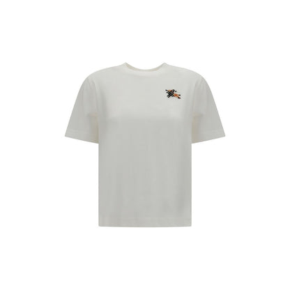 Burberry Knight Check Cotton T-Shirt White Women L