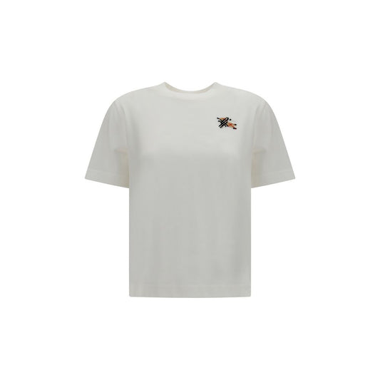 Burberry Knight Check Cotton T-Shirt White Women L