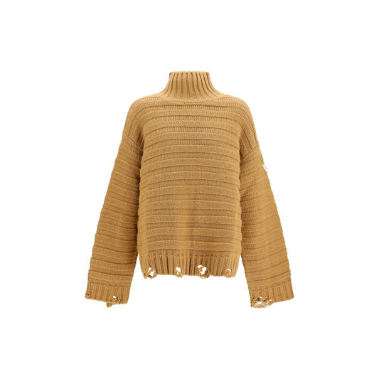MM6 Beige Wool Oves Aries Turtleneck Sweater