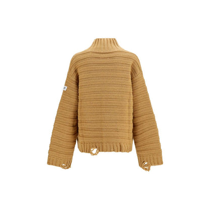 MM6 Beige Wool Oves Aries Turtleneck Sweater