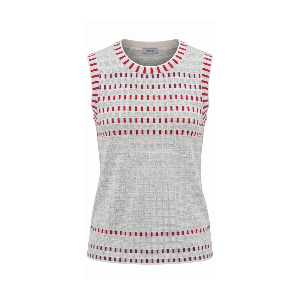 Malo Grey Silk Sleeveless Knit Top