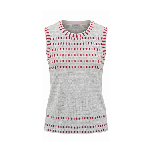 Malo Grey Silk Sleeveless Knit Top