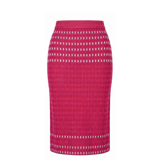 Malo Purple Silk Knit Pencil Skirt IT40|S, IT42|M