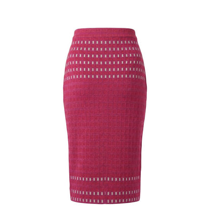 Malo Purple Silk Knit Pencil Skirt IT40|S, IT42|M