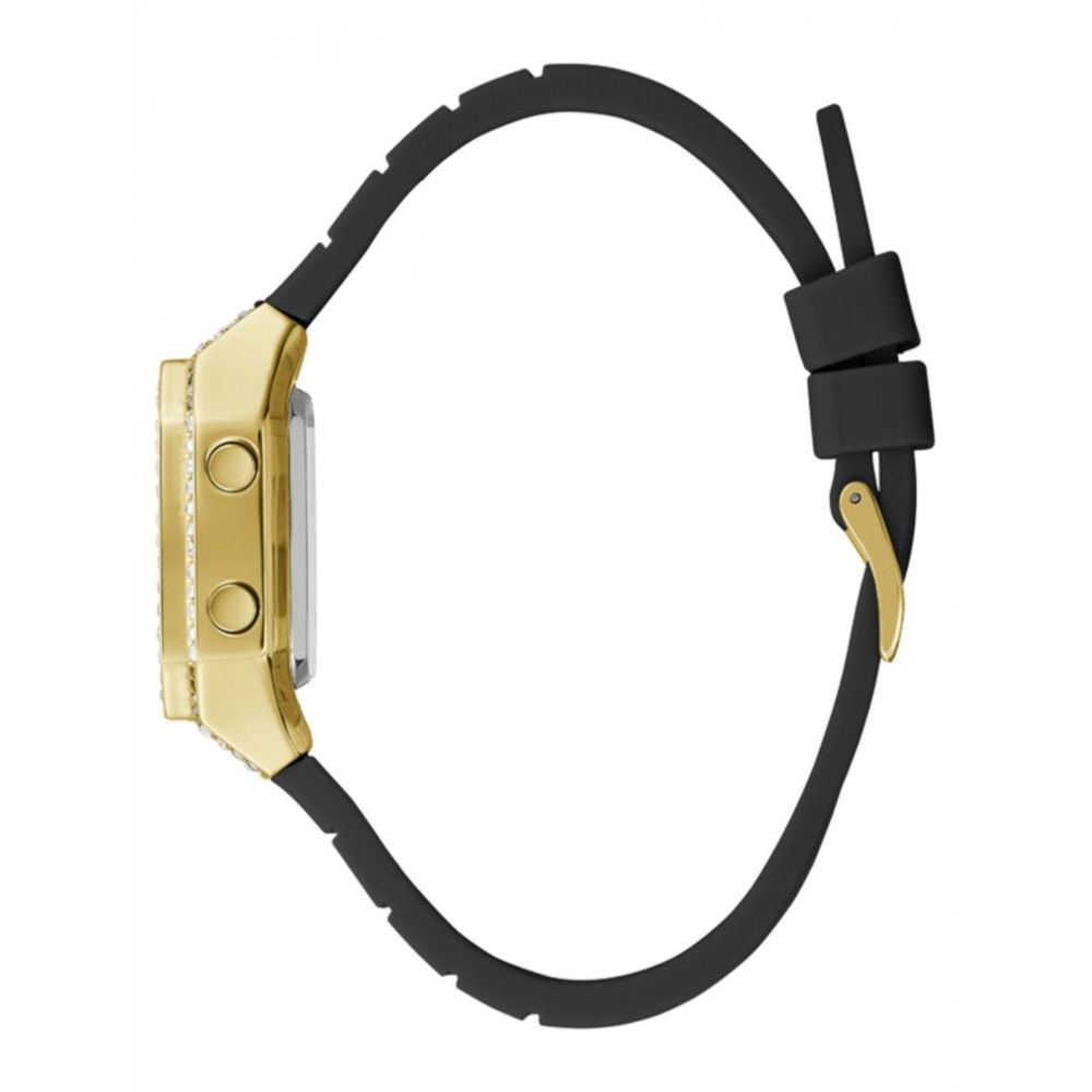 Guess Women's Watch, Digital Display, Black Silicone Strap