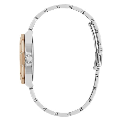 Guess Women's Watch, Multifunction Dial, Grey and Pink Stainless Steel