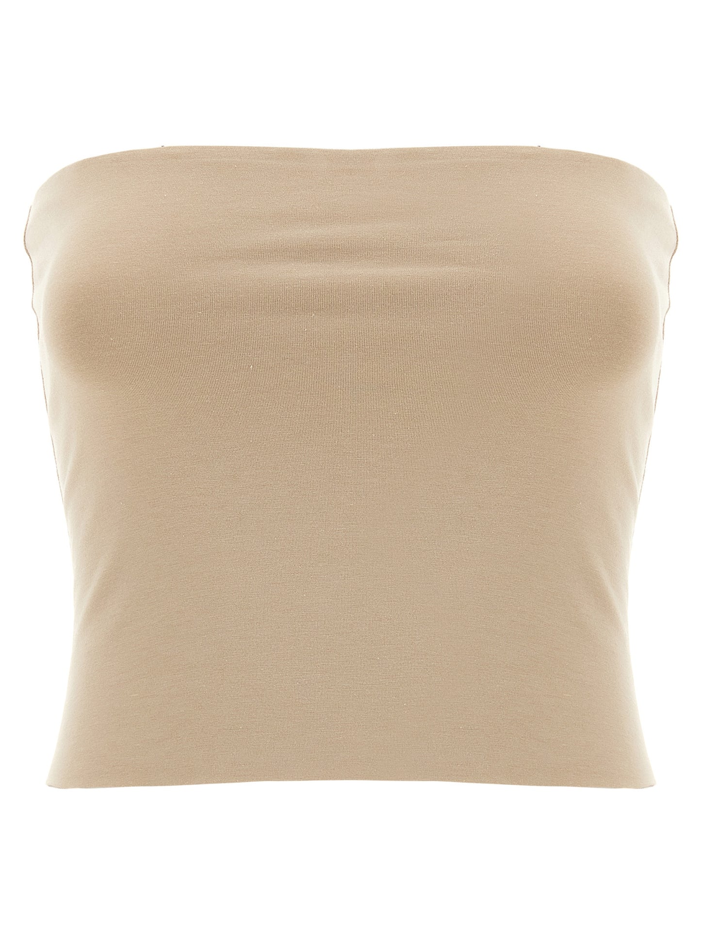 Brunello Cucinelli Beige Cotton Sleeveless T-Shirt