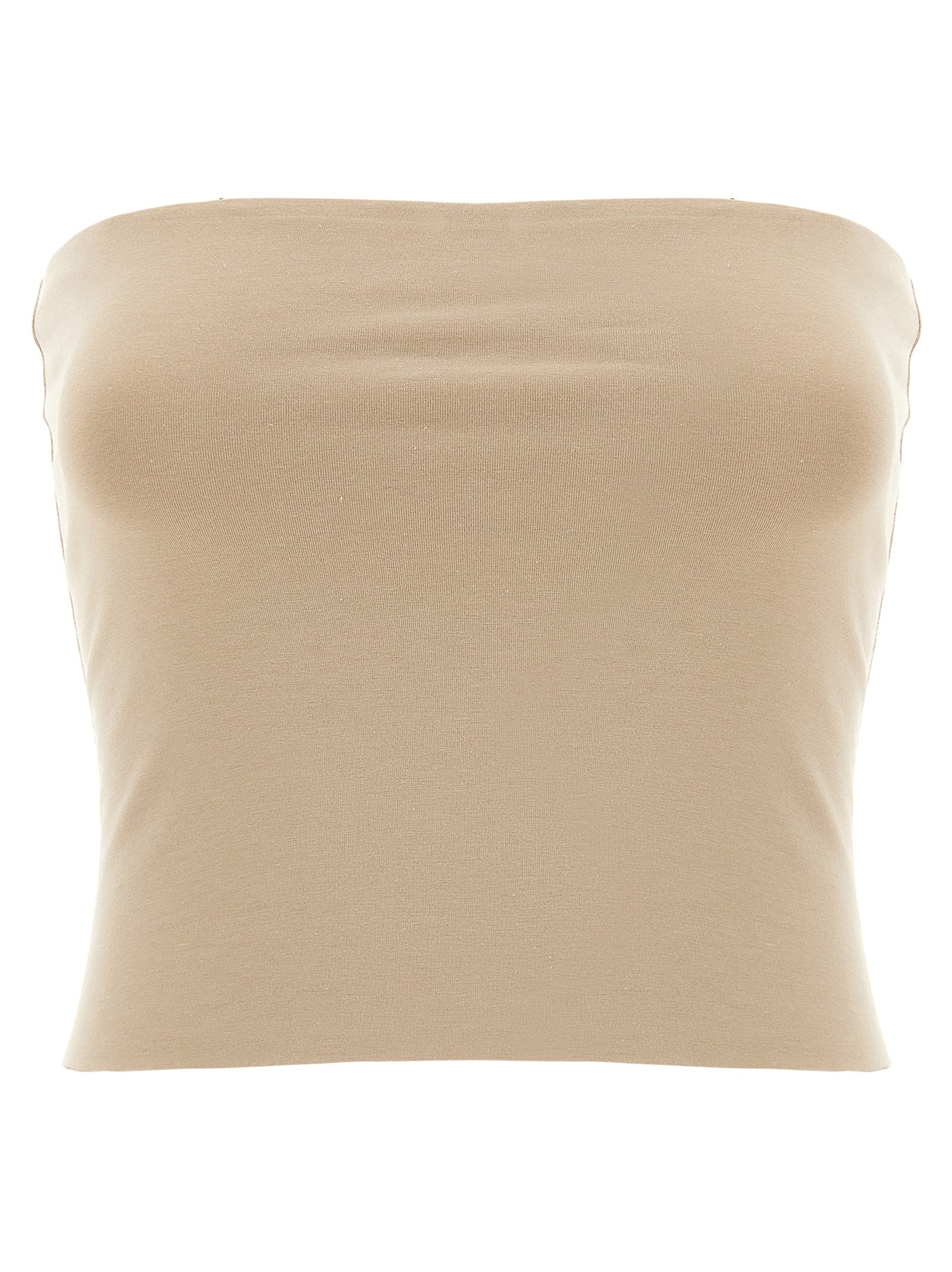 Brunello Cucinelli Beige Cotton Sleeveless T-Shirt