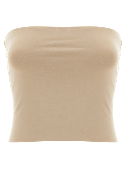 Brunello Cucinelli Beige Cotton Sleeveless T-Shirt