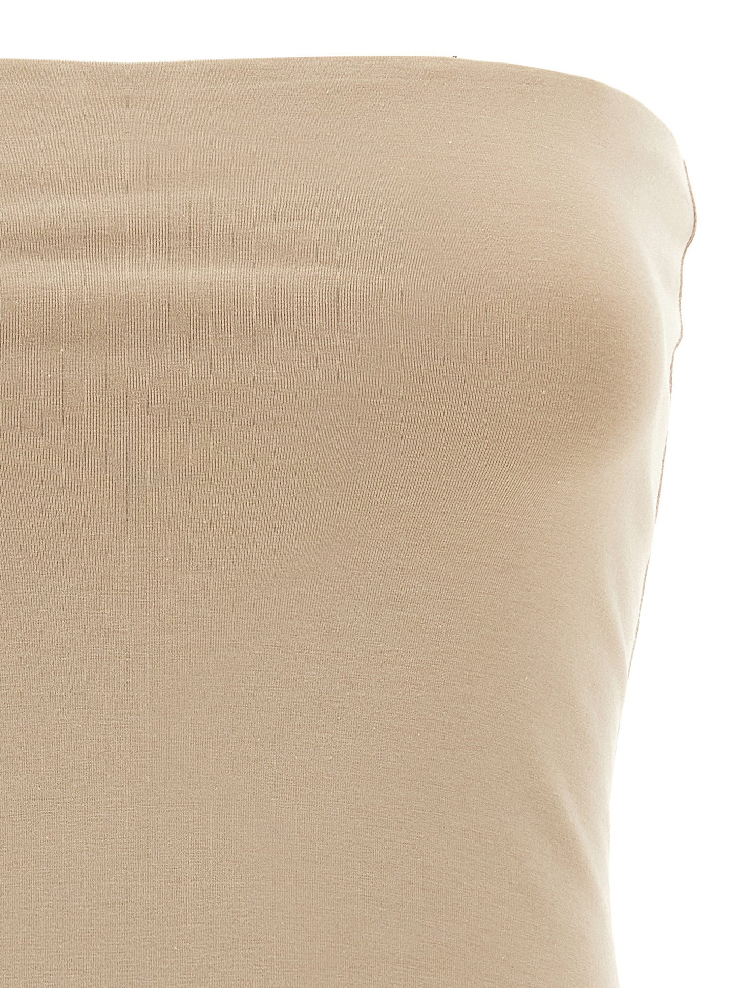 Brunello Cucinelli Beige Cotton Sleeveless T-Shirt