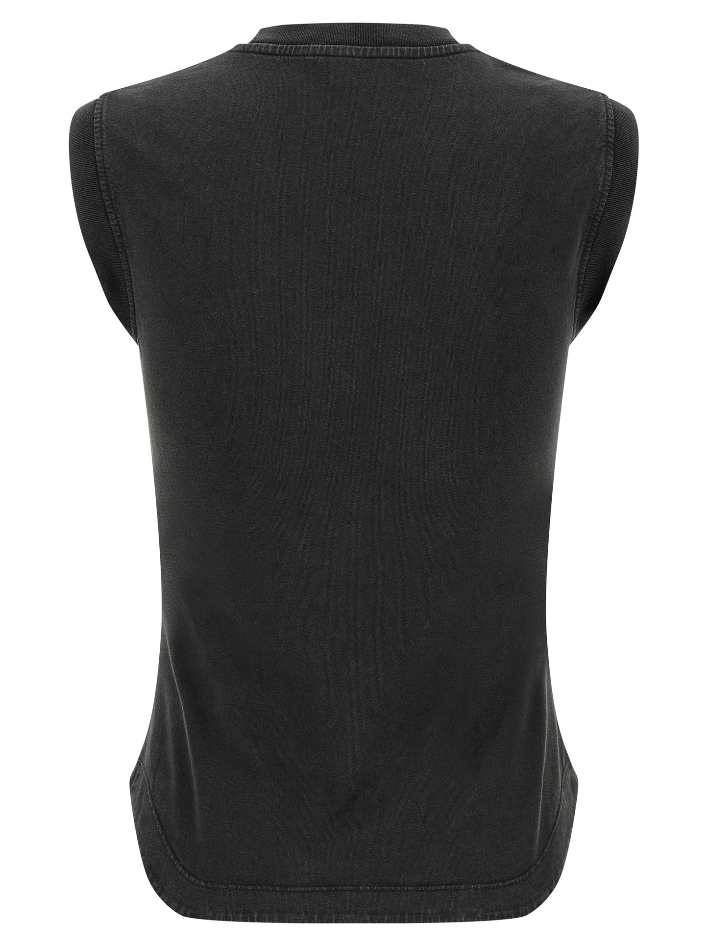 The Attico Black Cotton Sleeveless T-Shirt