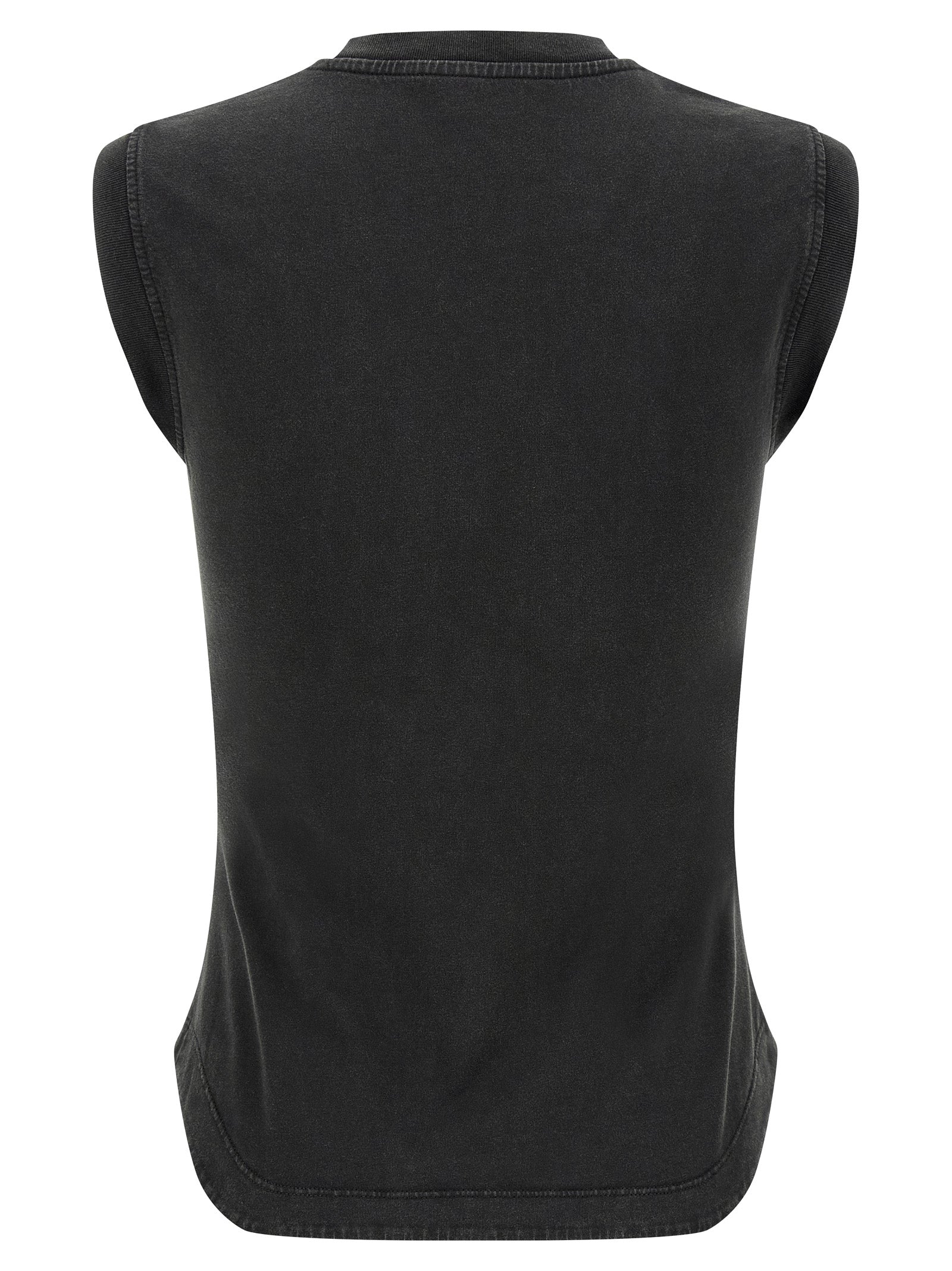 The Attico Black Cotton Sleeveless T-Shirt