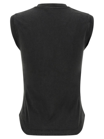 The Attico Black Cotton Sleeveless T-Shirt