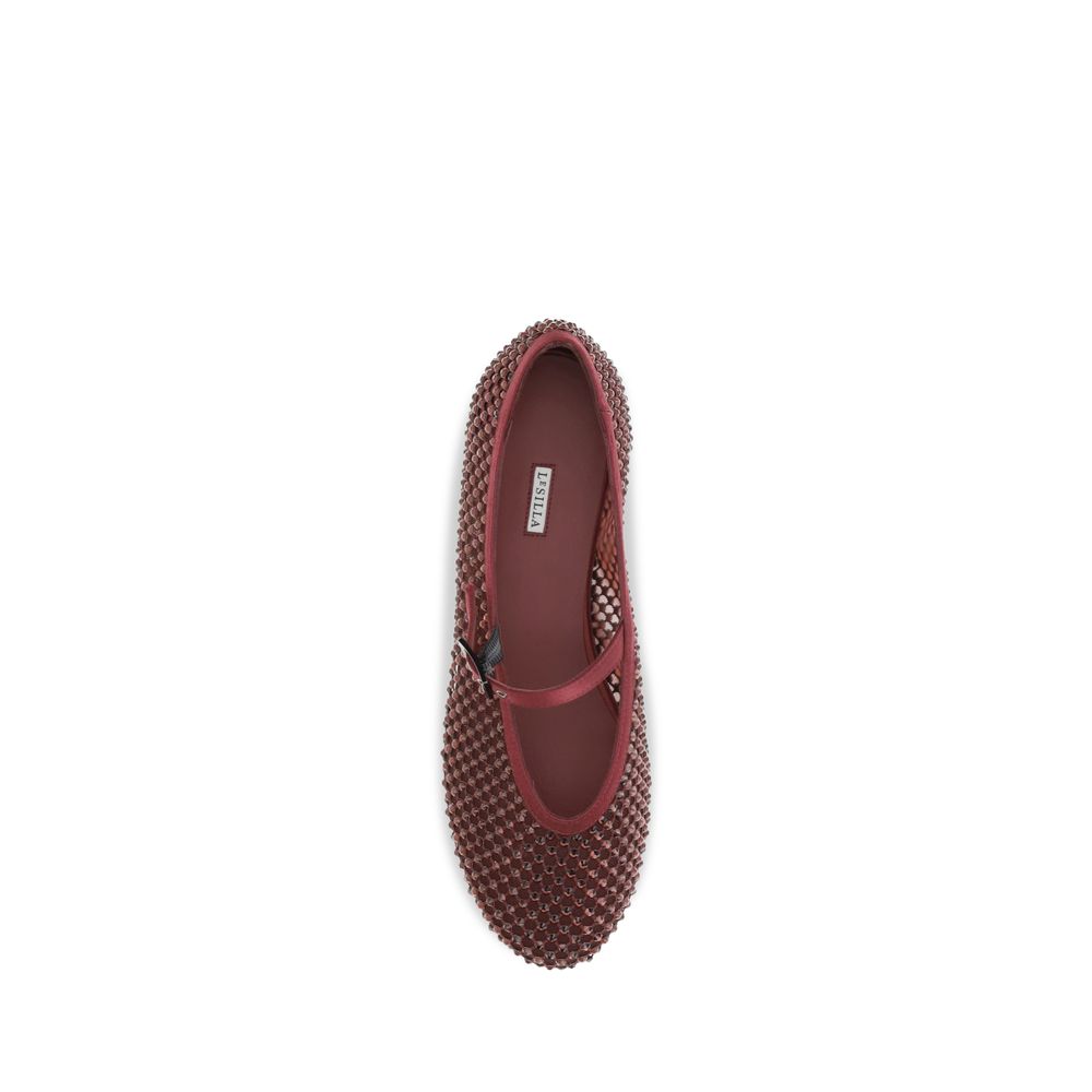 LE SILLA Gilda Ballerinas Bordeaux Calf Leather Bos Taurus Ballet Flats EU36/US6 to EU41/US11