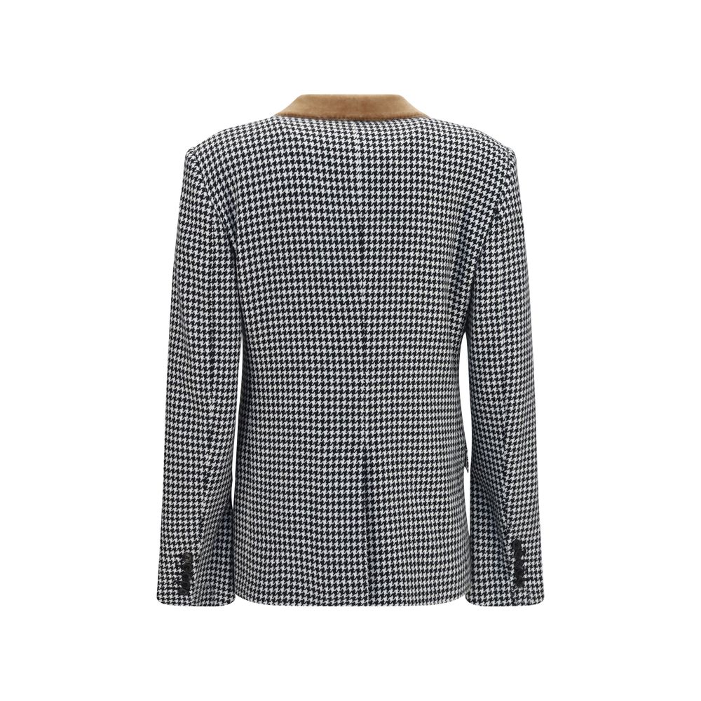 Tom Ford Multicolor Houndstooth Cashmere Full-Length Jacket IT38 | S