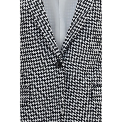 Tom Ford Multicolor Houndstooth Cashmere Full-Length Jacket IT38 | S