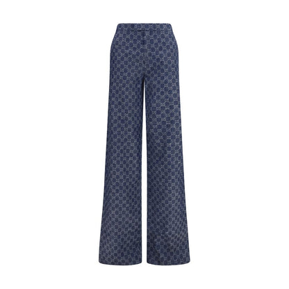 Gucci GG Cotton Jacquard Denim Casual Pants in Blue