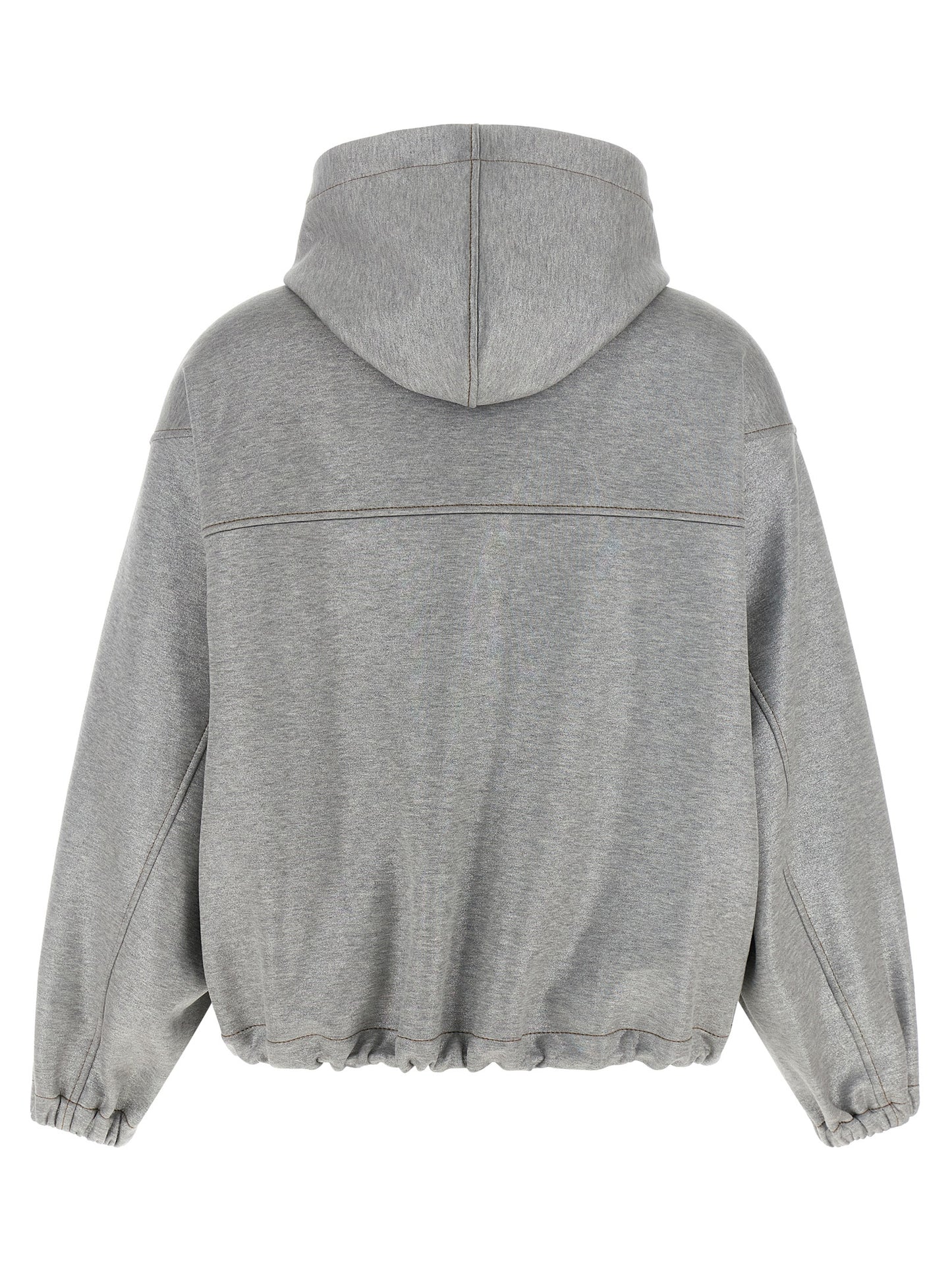 Brunello Cucinelli Silver Cotton Bomber Jacket