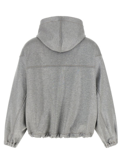 Brunello Cucinelli Silver Cotton Bomber Jacket