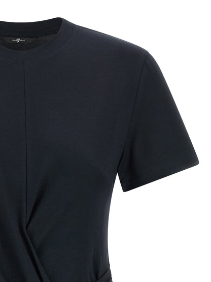 7 For All Mankind Blue Fitted Twist T-Shirt