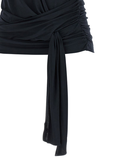 7 For All Mankind Blue Fitted Twist T-Shirt