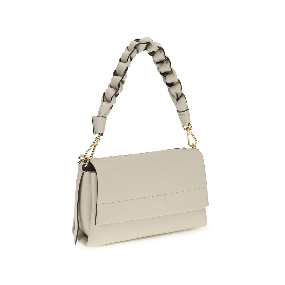 Coccinelle Beige Calf Leather Boheme Shoulder Bag