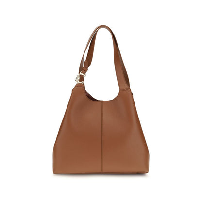 Coccinelle Brown Calf Leather Large C-Easy Tote Shoulder Bag