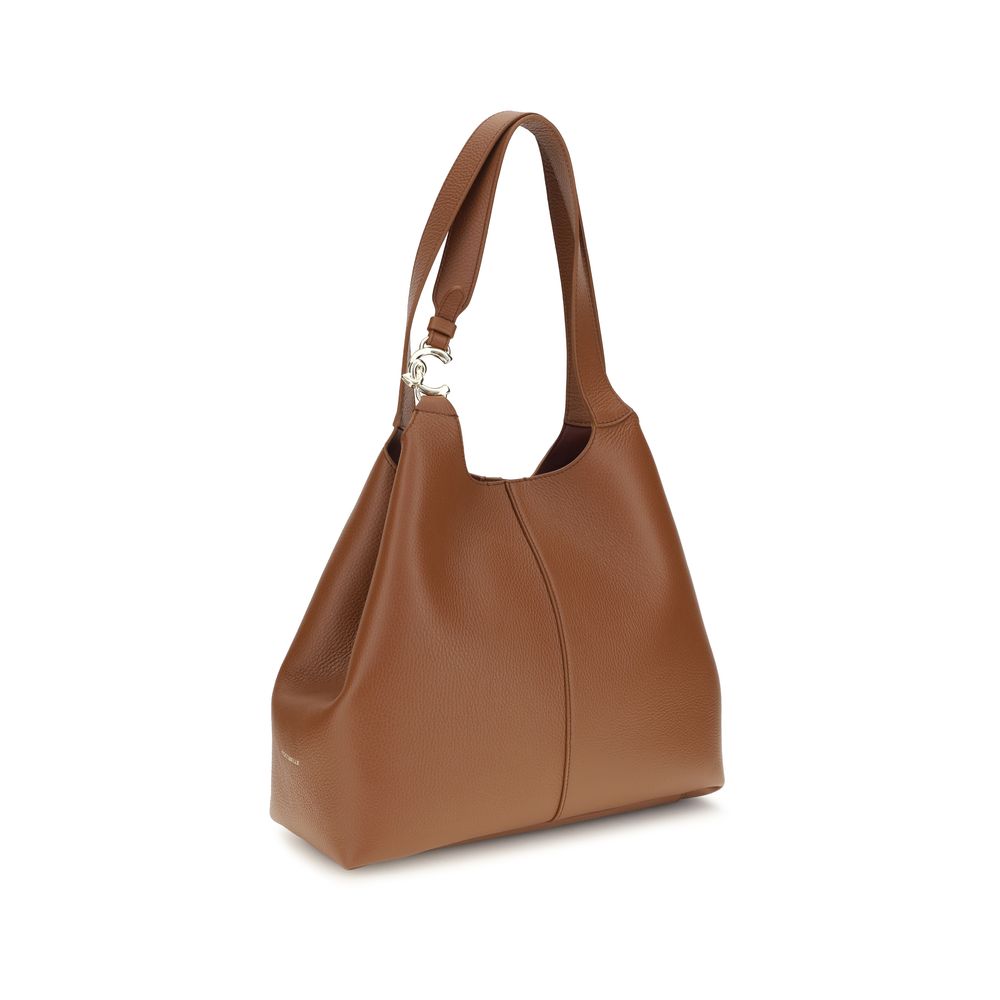Coccinelle Brown Calf Leather Large C-Easy Tote Shoulder Bag