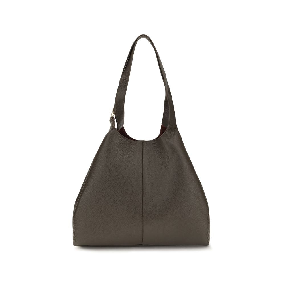 Coccinelle Brown Calf Leather Large C-Easy Tote Shoulder Bag