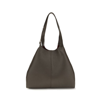 Coccinelle Brown Calf Leather Large C-Easy Tote Shoulder Bag