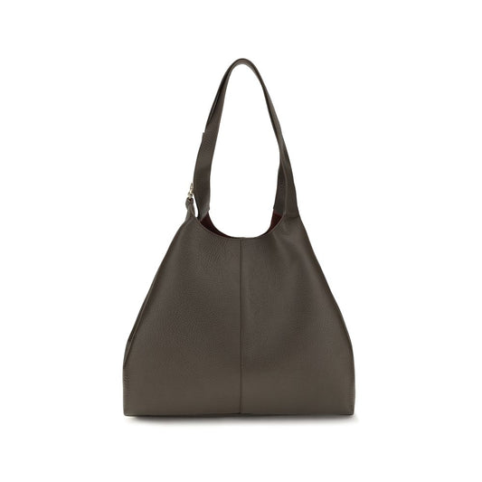 Coccinelle Brown Calf Leather Large C-Easy Tote Shoulder Bag