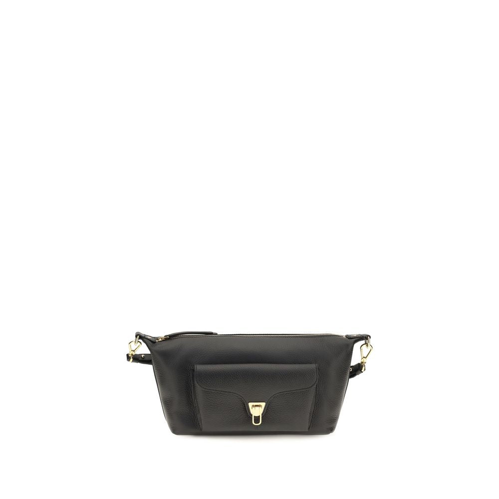 Coccinelle Black Calf Leather Beat Generation Shoulder Bag